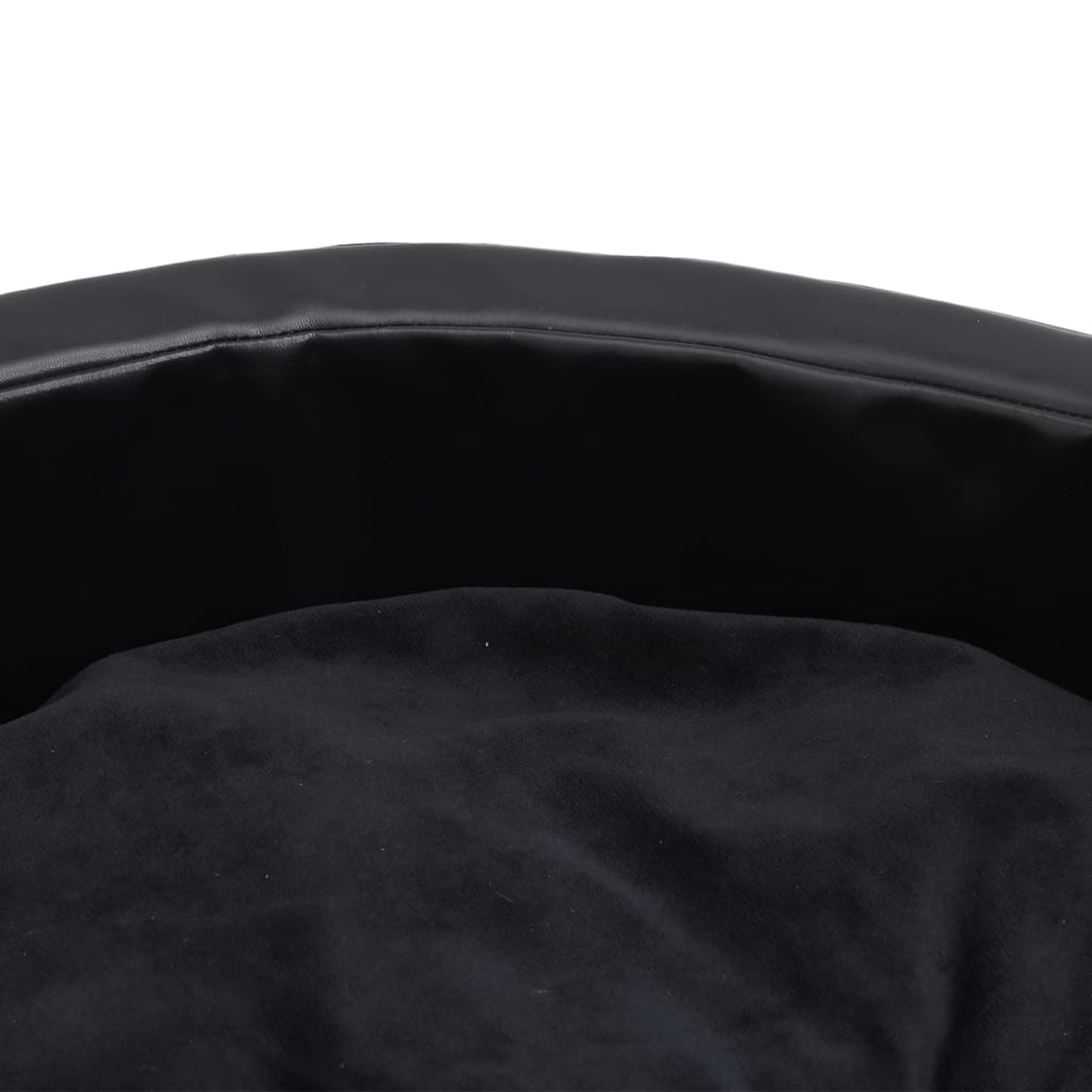 Dog bed black 90x79x20 cm plush and faux leather