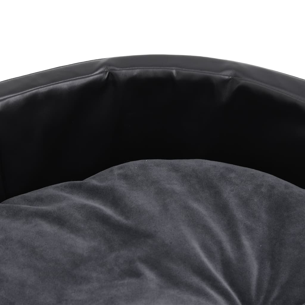 Dog bed black-dark gray 69x59x19 cm plush and faux leather