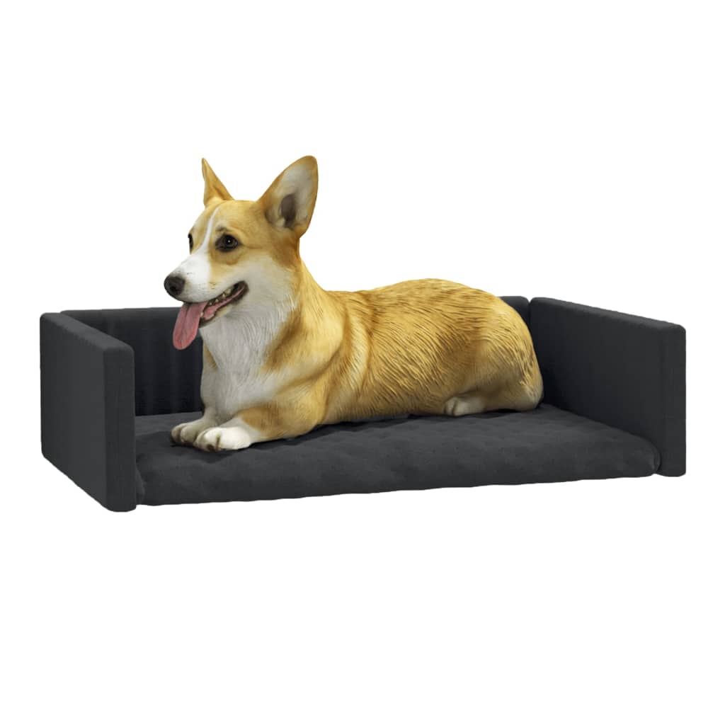 Kofferraum-Hundebett Schwarz 70x45 cm Leinenoptik