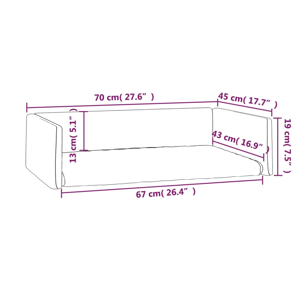 Kofferraum-Hundebett Schwarz 70x45 cm Leinenoptik