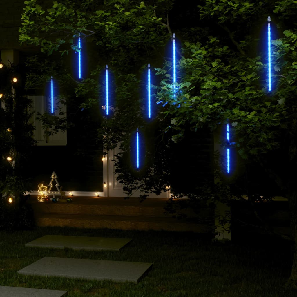 Meteor lights 8 pieces 30 cm blue 192 LEDs indoor outdoor