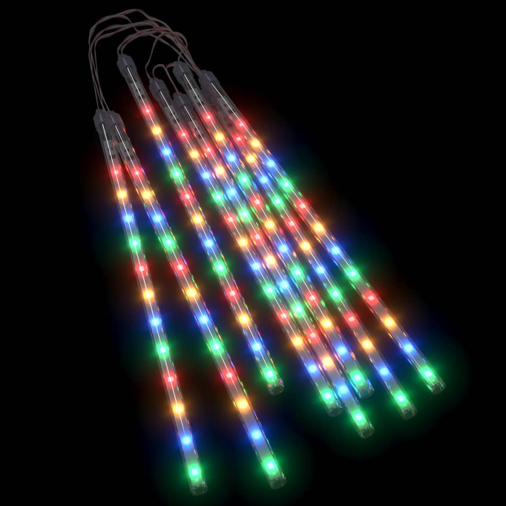 Pack of 8 Meteor Lights 30 cm 192 LEDs Indoor Outdoor Colorful