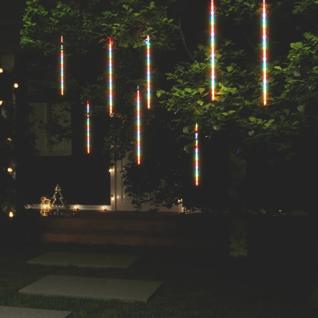 Meteor lights 8 pieces 50 cm multicolored 288 LEDs indoor outdoor