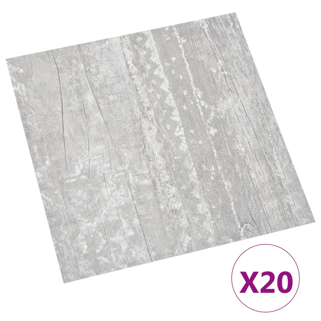 PVC tiles self-adhesive 20 pieces 1.86 m² gray