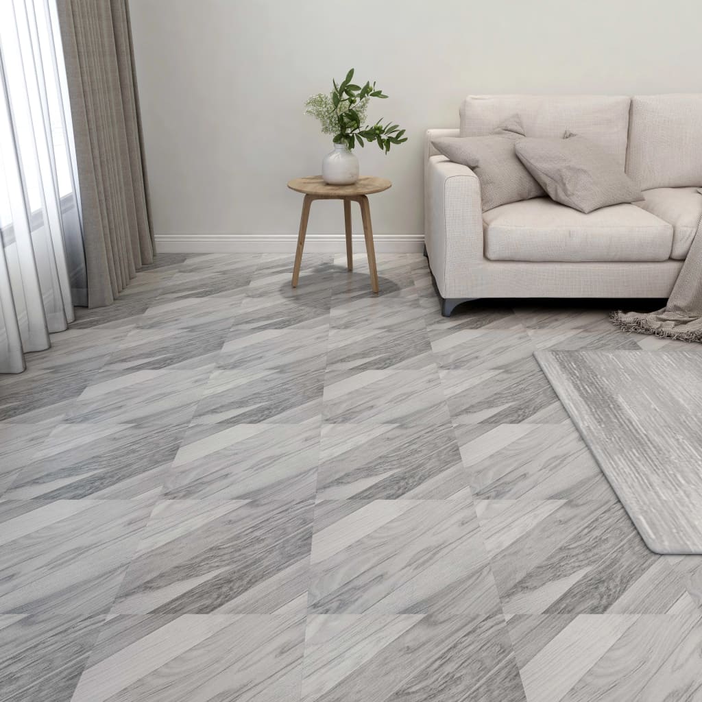 PVC tiles self-adhesive 20 pieces 1.86 m² gray stripes