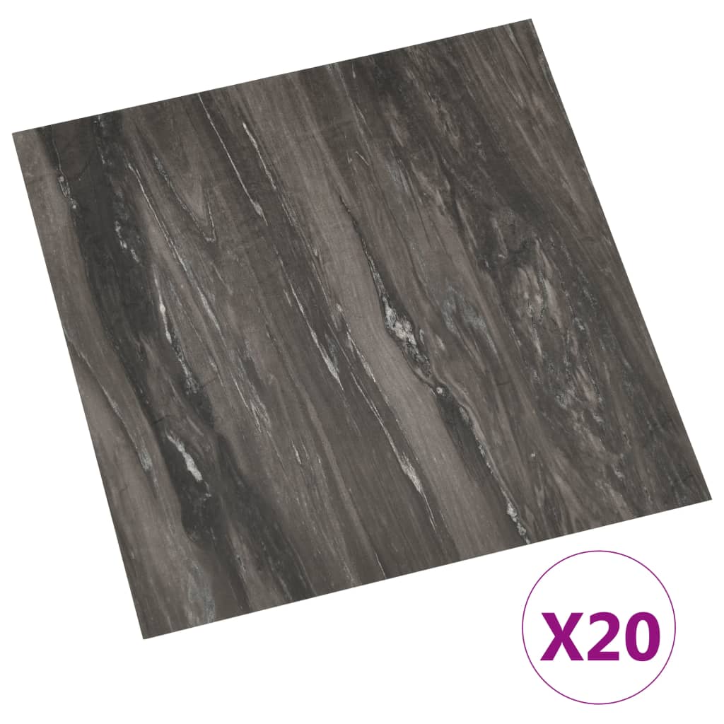 PVC tiles self-adhesive 20 pieces 1.86 m² dark gray