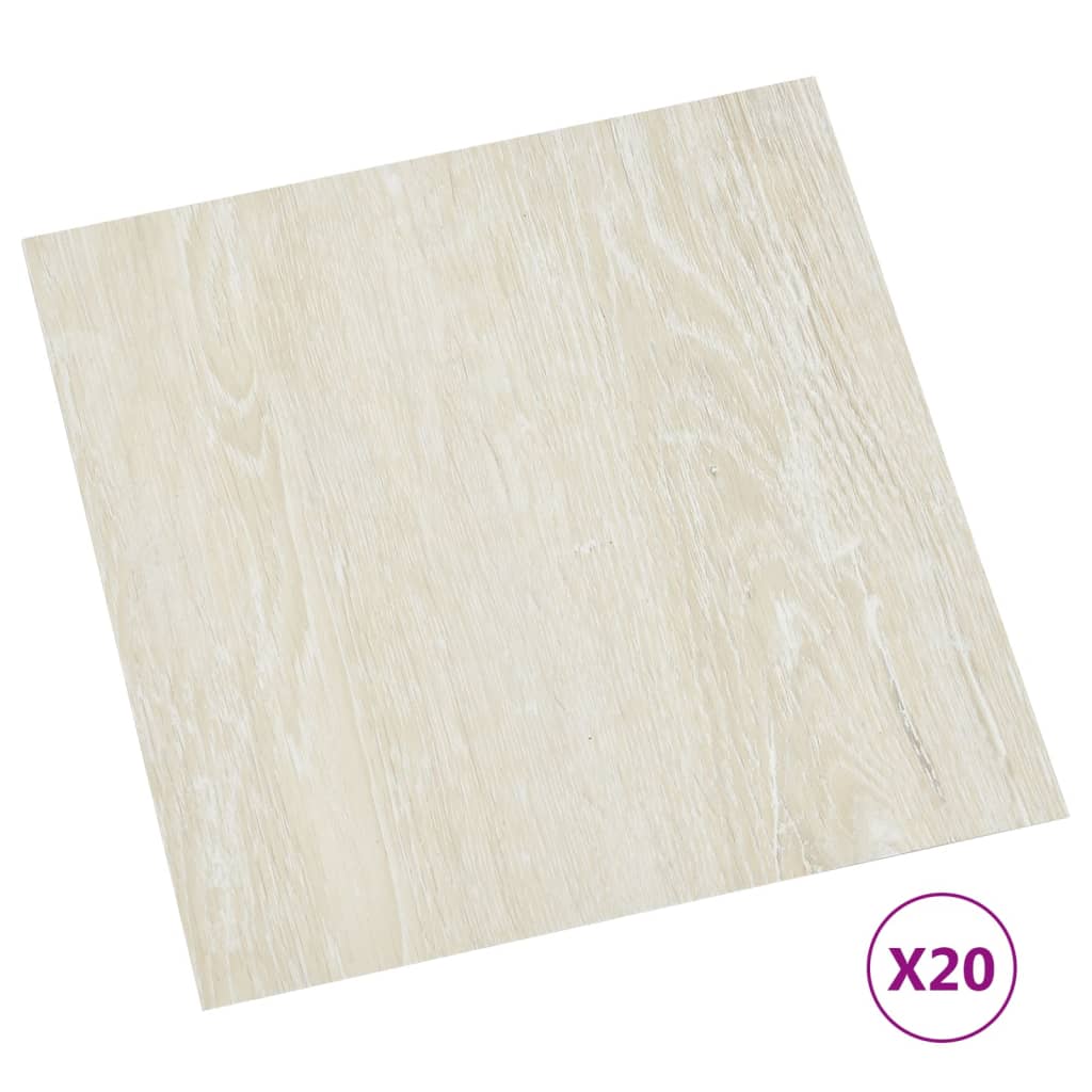 PVC tiles self-adhesive 20 pieces 1.86 m² cream