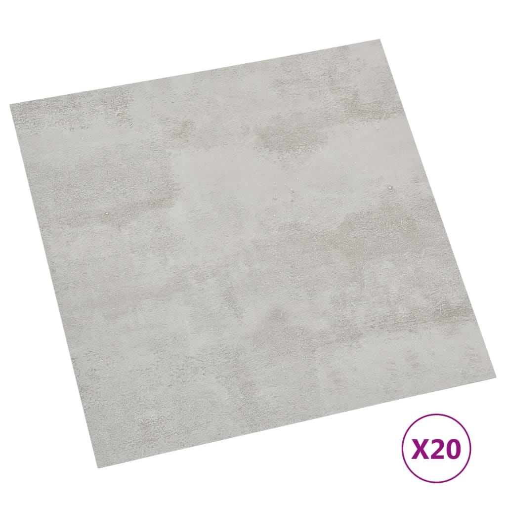 PVC tiles self-adhesive 20 pieces 1.86 m² light gray