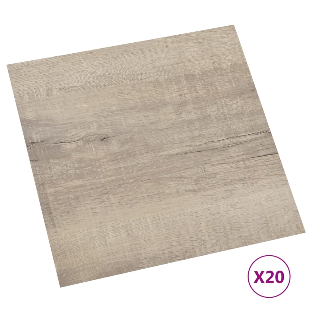 PVC tiles self-adhesive 20 pieces 1.86 m² taupe