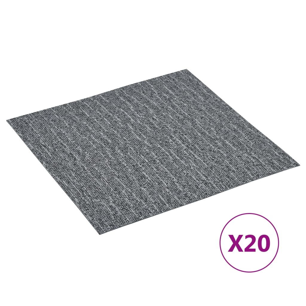 PVC tiles self-adhesive 20 pieces 1.86 m² gray