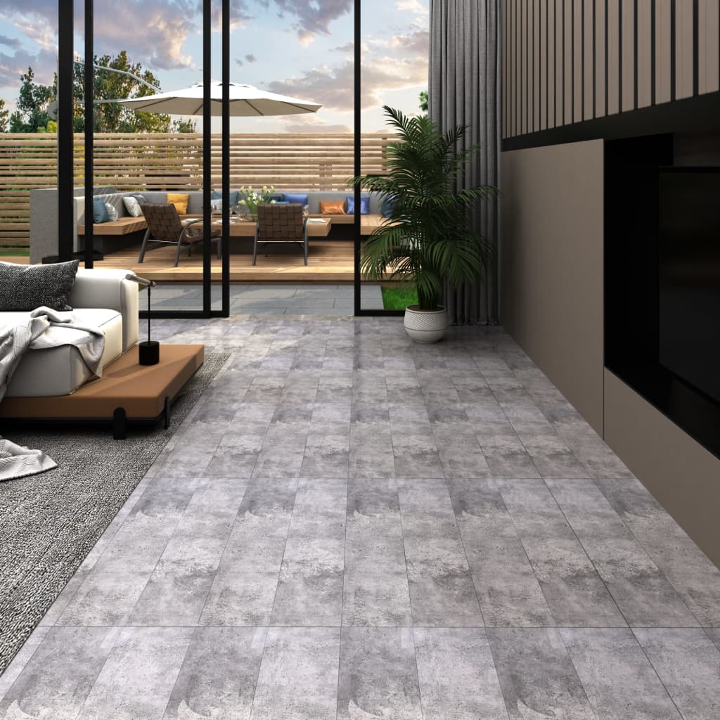 PVC tiles self-adhesive 5.21 m² 2 mm cement brown