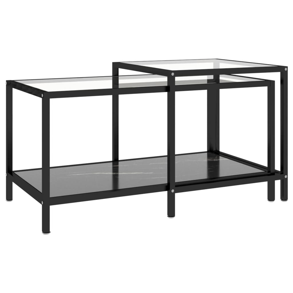 Side tables 2 pcs. Tempered glass black