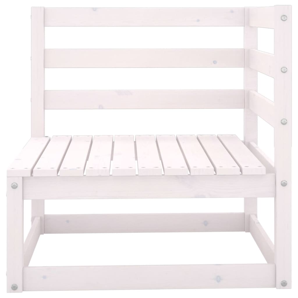 2-Sitzer-Gartensofa Weiß Kiefer Massivholz