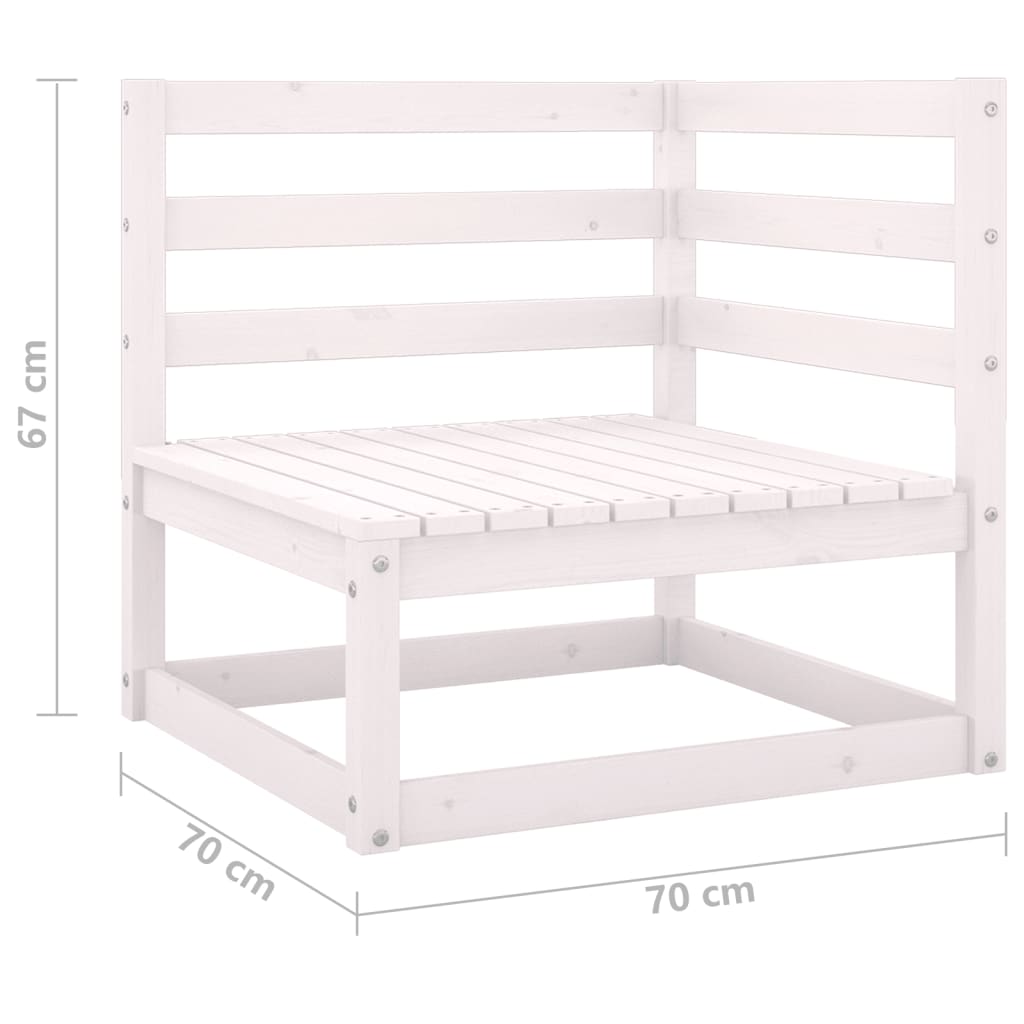 2-Sitzer-Gartensofa Weiß Kiefer Massivholz