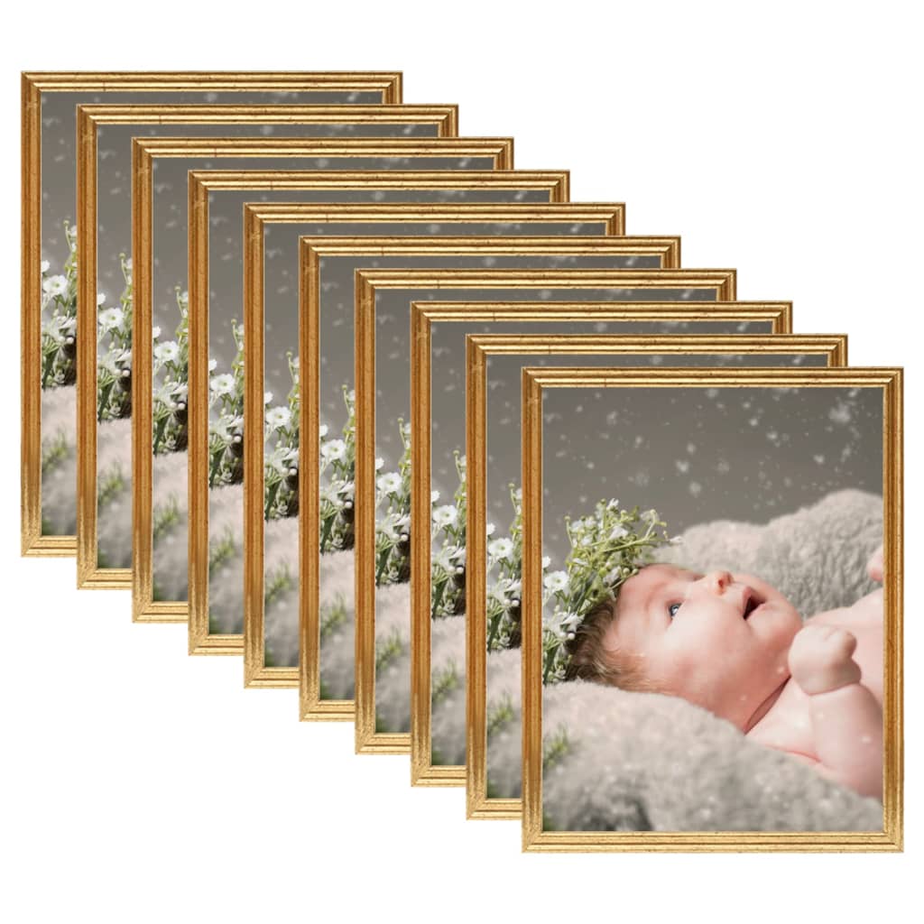 Picture frame collage 10 pieces for table Golden 10x15 cm MDF