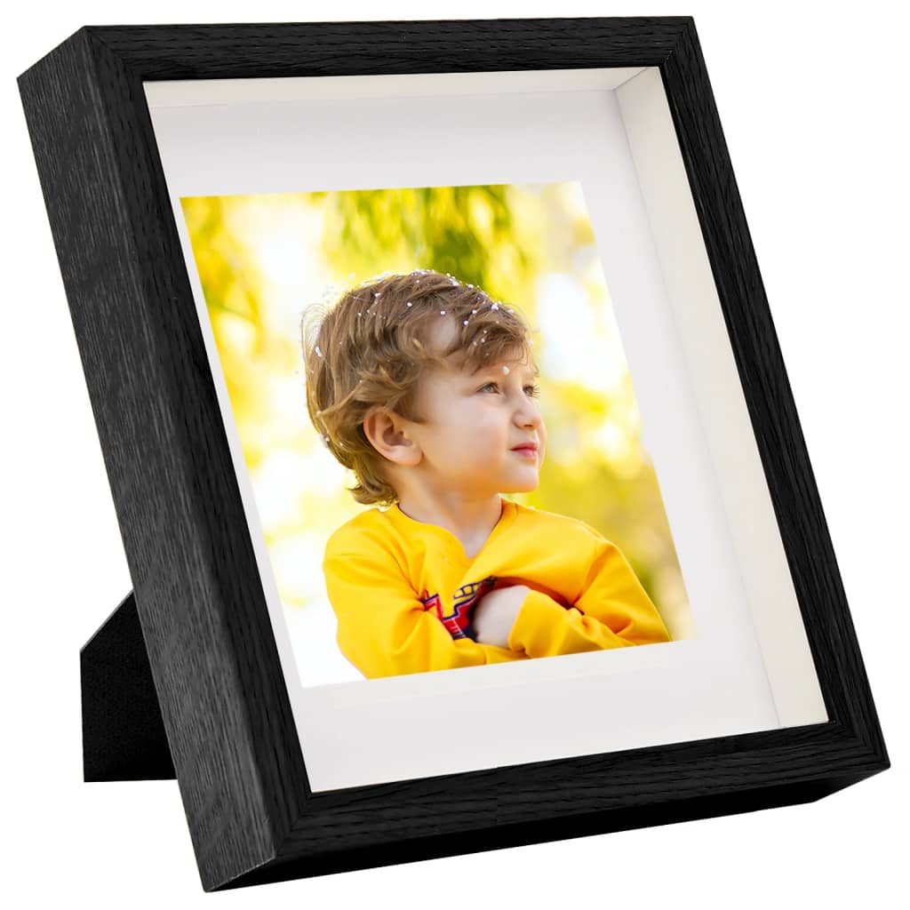 3D box picture frame 3 pieces black 23x23cm for 13x13cm picture