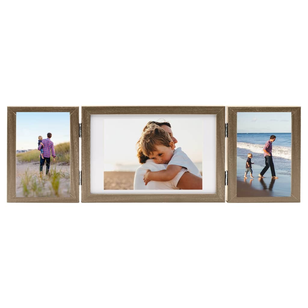 Triple picture frame collage light brown 28x18 cm+2x(13x18 cm)