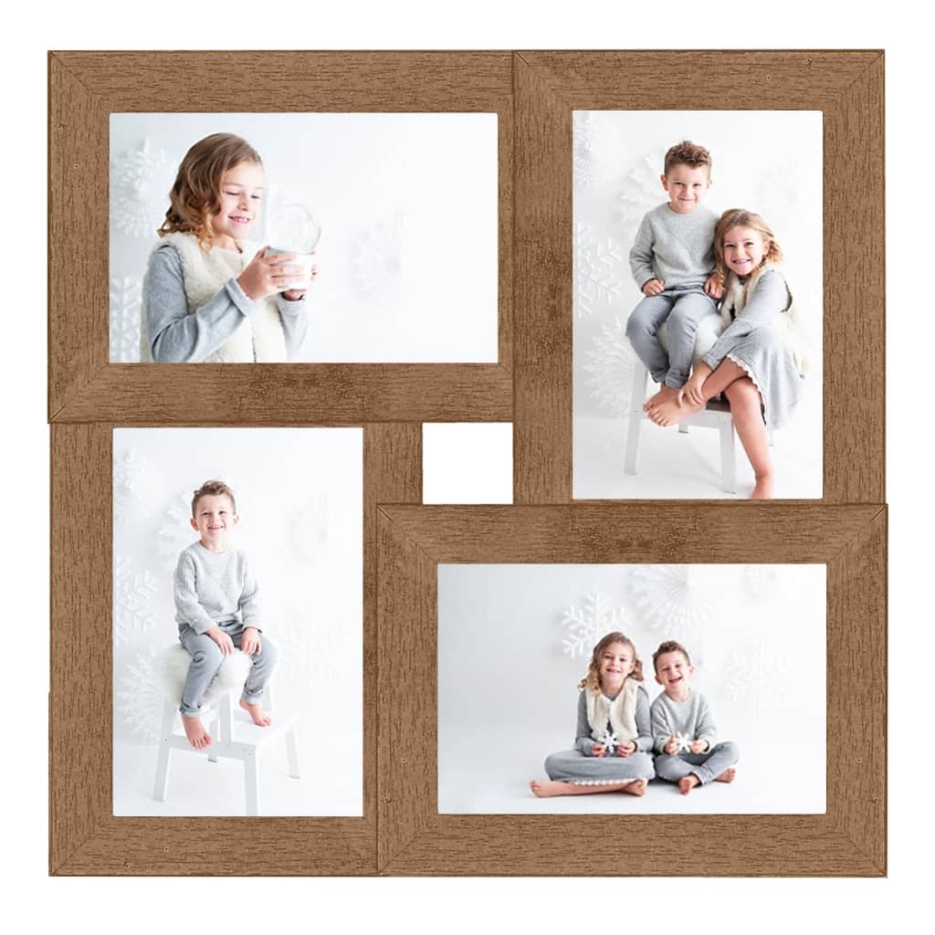 Collage picture frame for 4x (13x18 cm) photos light brown MDF