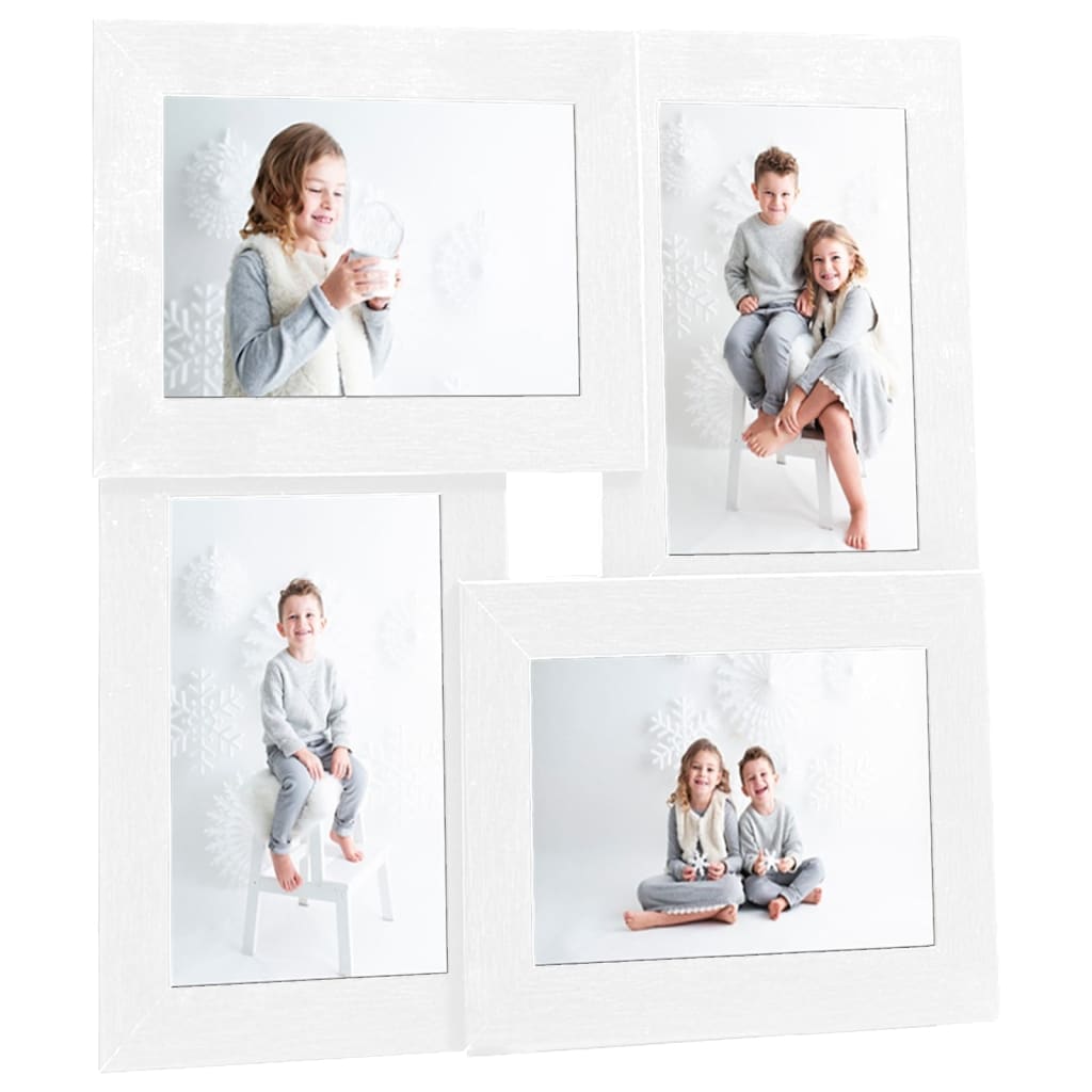 Collage picture frame for 4x (10x15 cm) photos white MDF