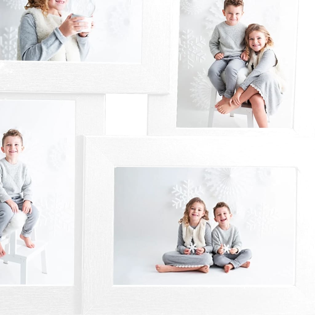 Collage picture frame for 4x (10x15 cm) photos white MDF