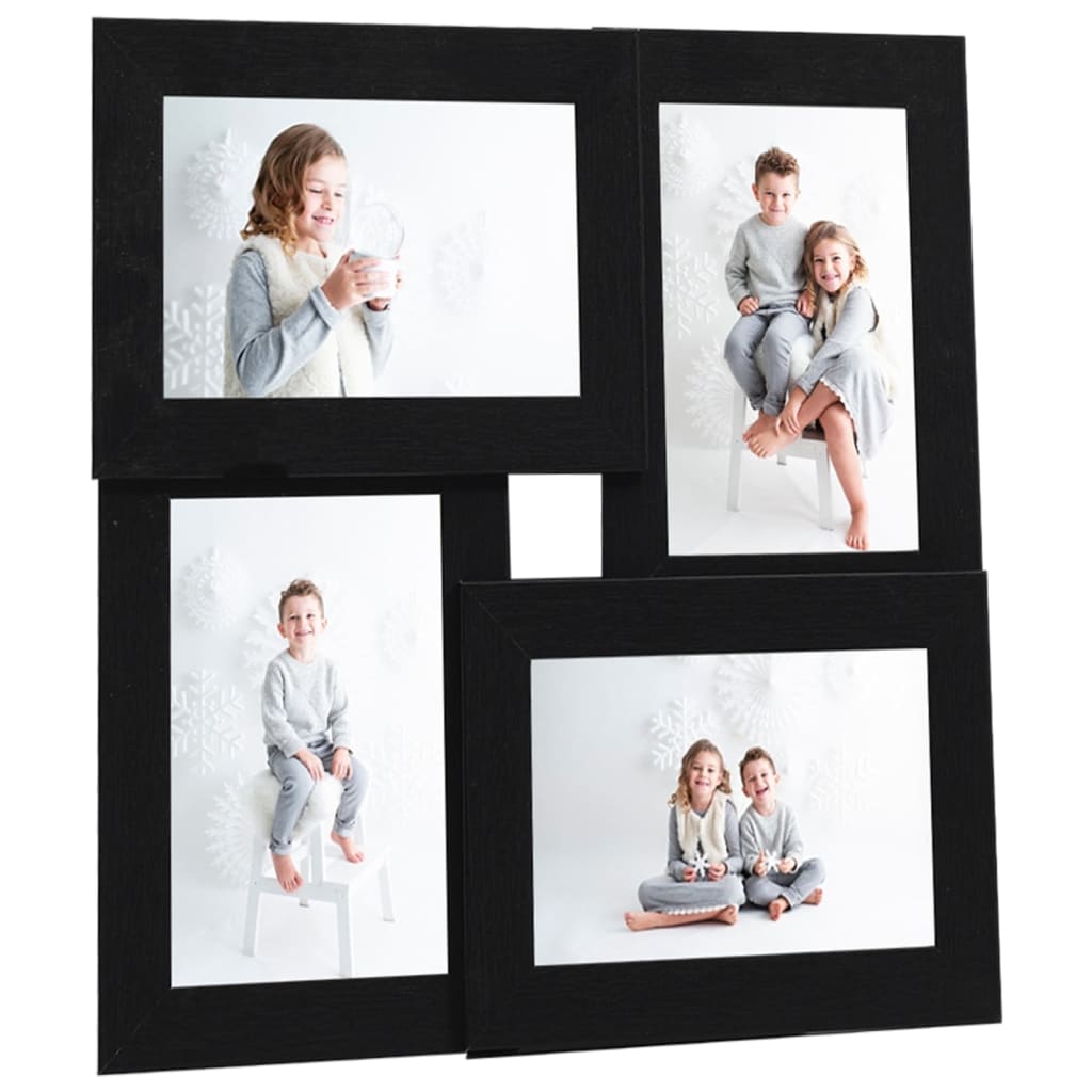 Collage picture frame for 4x (10x15 cm) photos black MDF