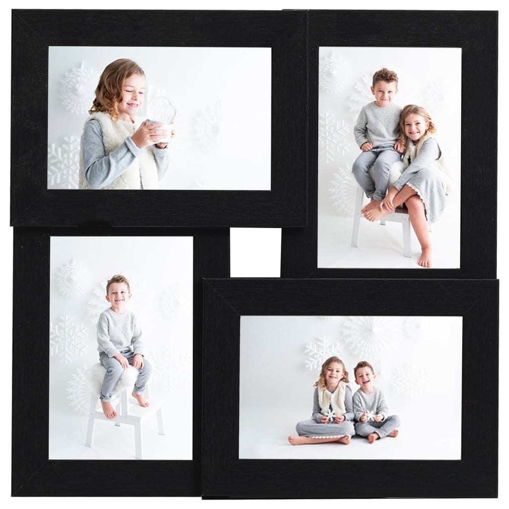 Collage picture frame for 4x (10x15 cm) photos black MDF