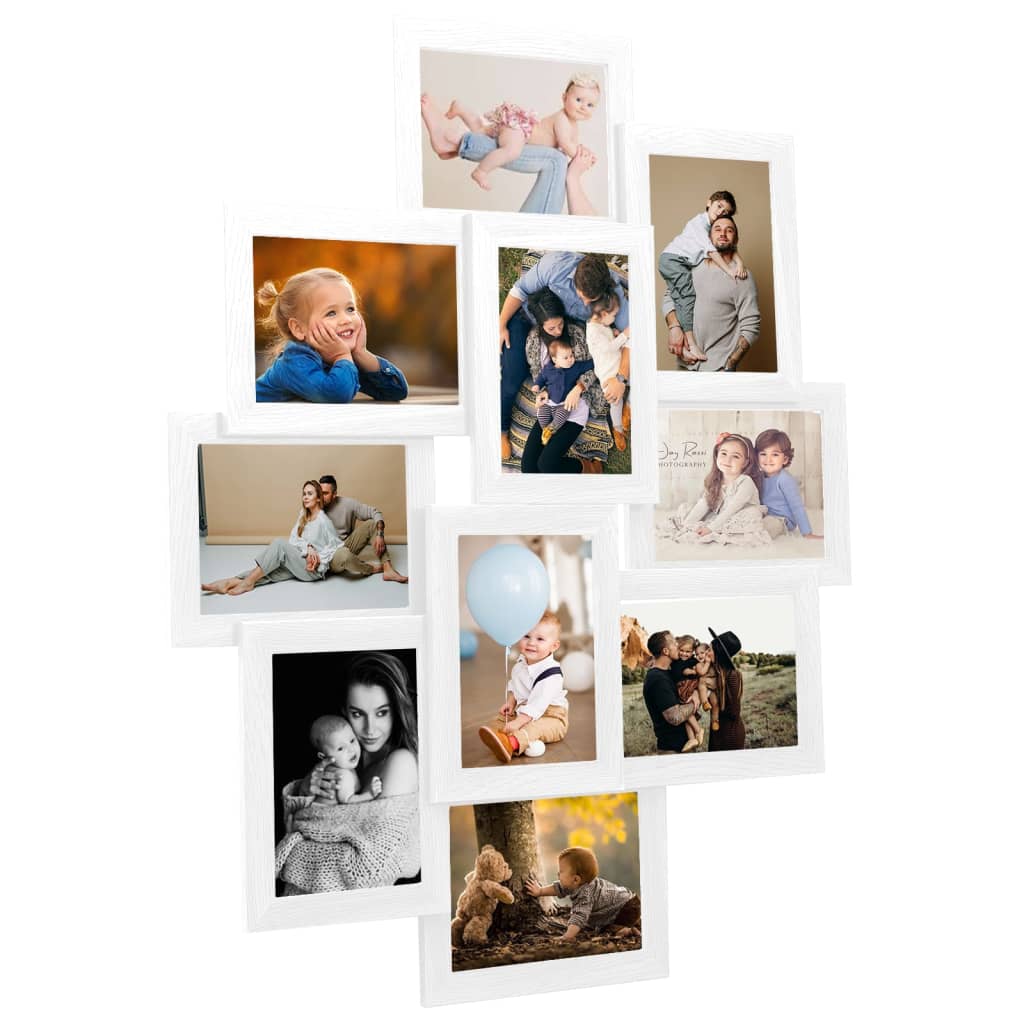Collage picture frame for 10x (13x18 cm) photos white MDF