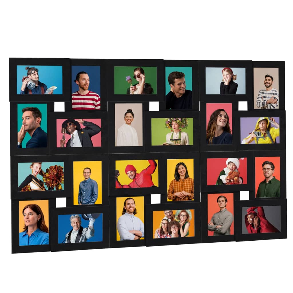 Collage picture frame for 24x (13x18 cm) photos black MDF