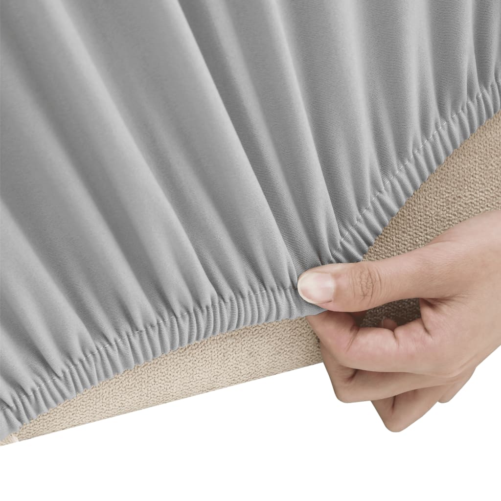 Stretch sofa cover gray polyester jersey