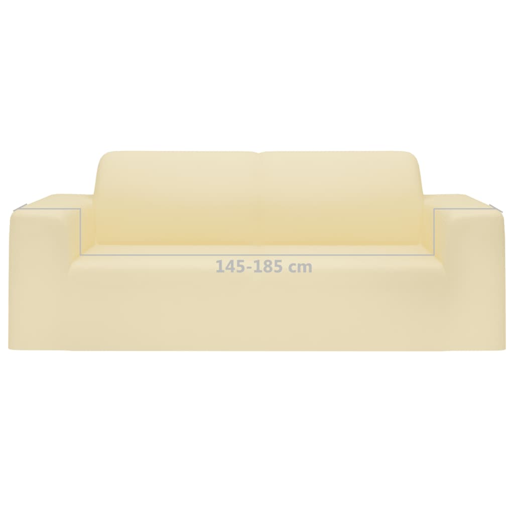 Stretch Sofahusse 2-Sitzer Creme Polyester-Jersey