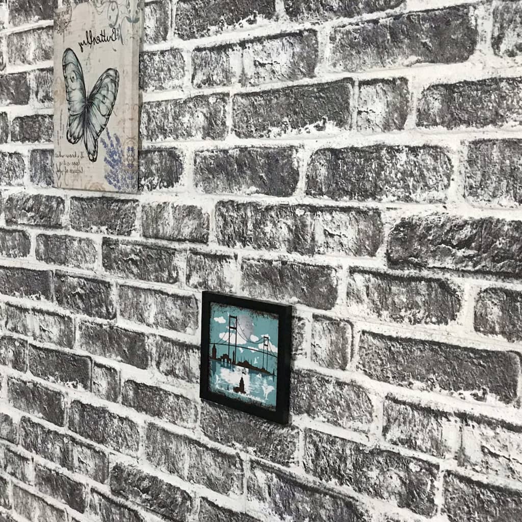 3D wall panels 10 pieces. Dark gray brick look EPS