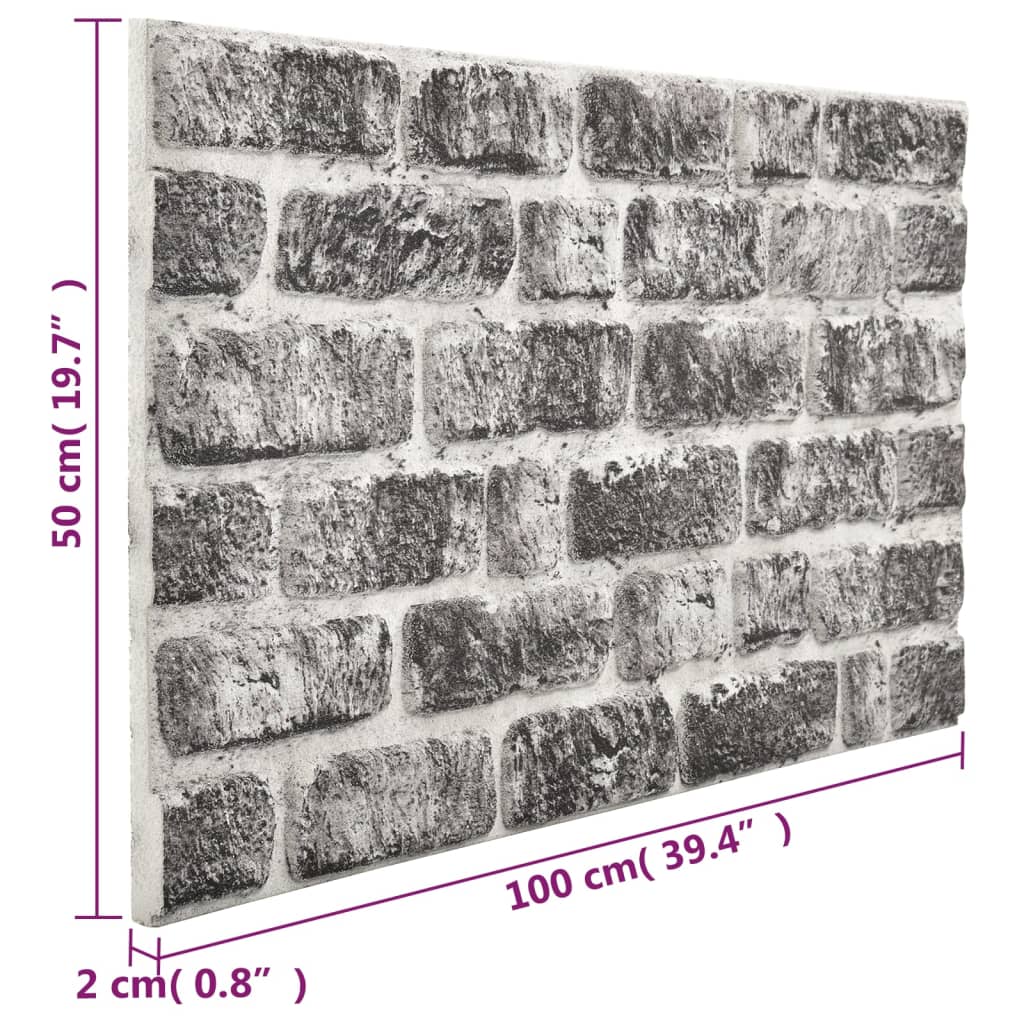 3D wall panels 10 pieces. Dark gray brick look EPS