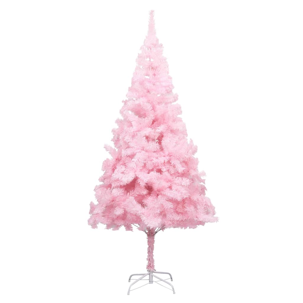 Künstlicher Weihnachtsbaum mit Beleuchtung & Kugeln Rosa 240cm