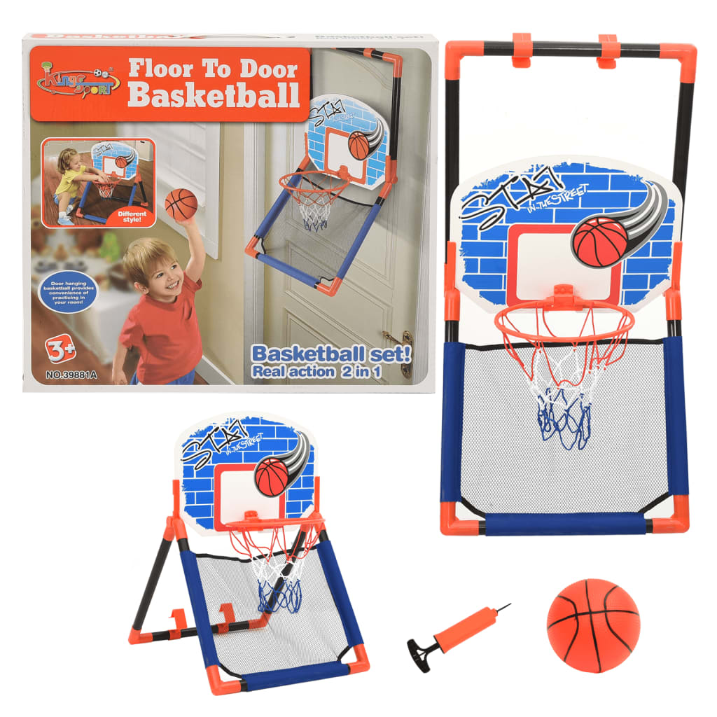 Children's basketball set, multifunctional for floor and wall