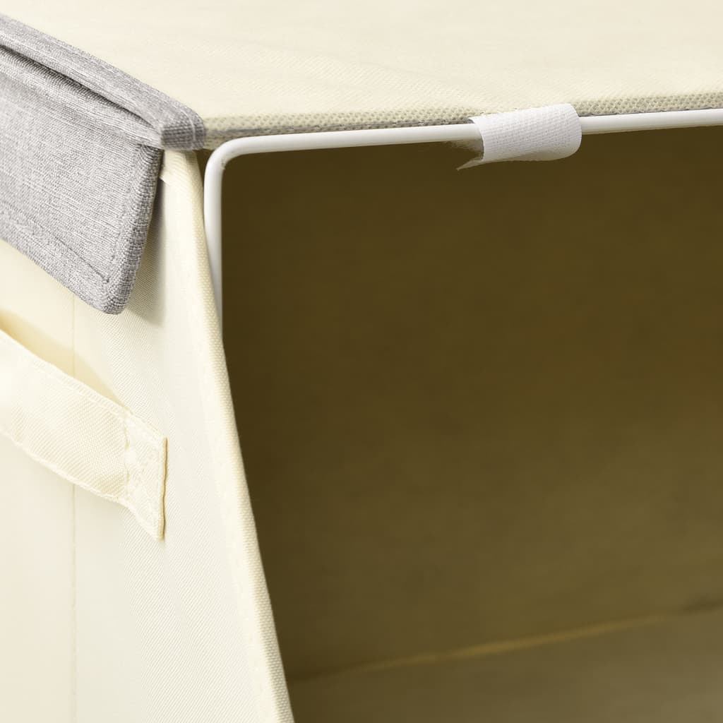4 pcs. Storage Box Set Stackable Fabric Gray &amp; Cream