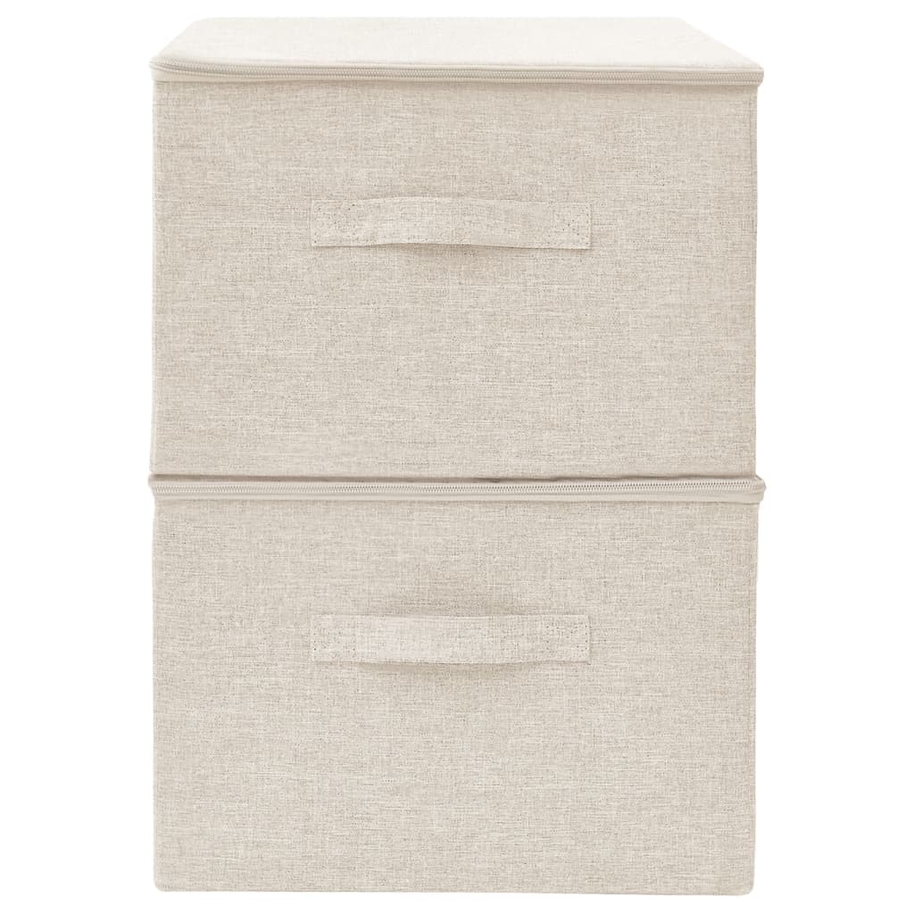 Storage boxes 2 pcs. fabric 43x34x23 cm cream