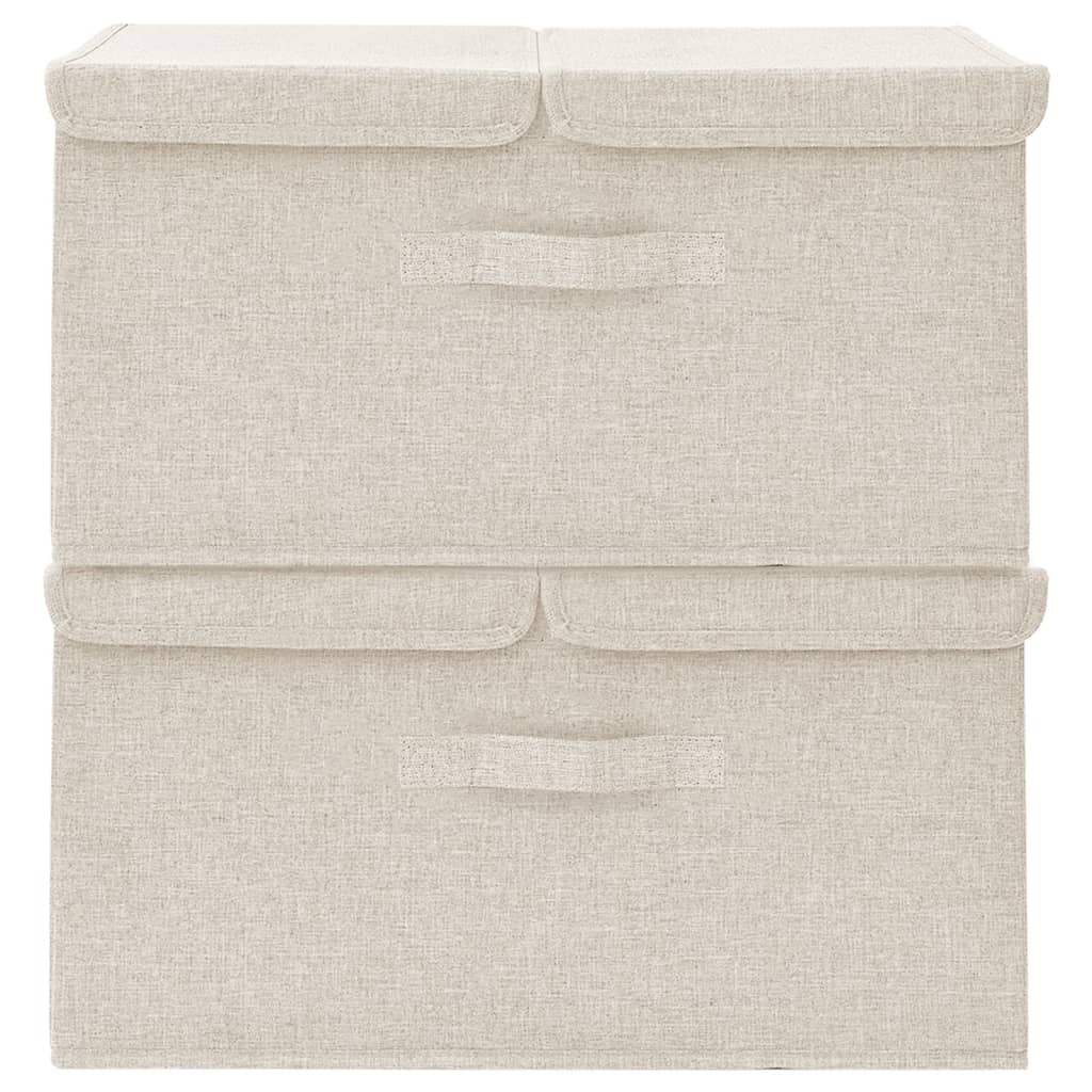 Storage boxes 2 pcs. fabric 50x30x25 cm cream