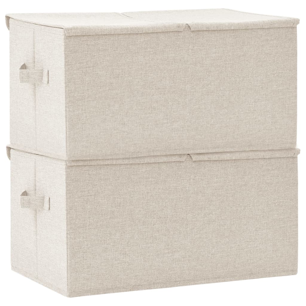 Storage boxes 2 pcs. fabric 50x30x25 cm cream