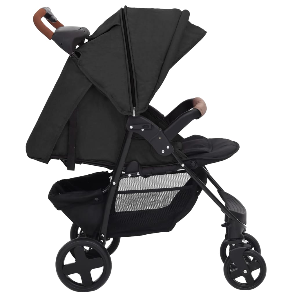 3-in-1 Kinderwagen Anthrazit Stahl