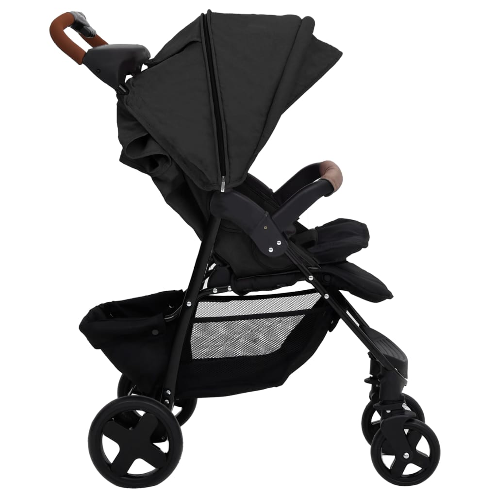 3-in-1 Kinderwagen Anthrazit Stahl