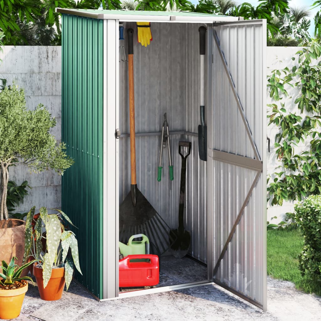 Tool shed green 118.5x97x209.5 cm galvanized steel
