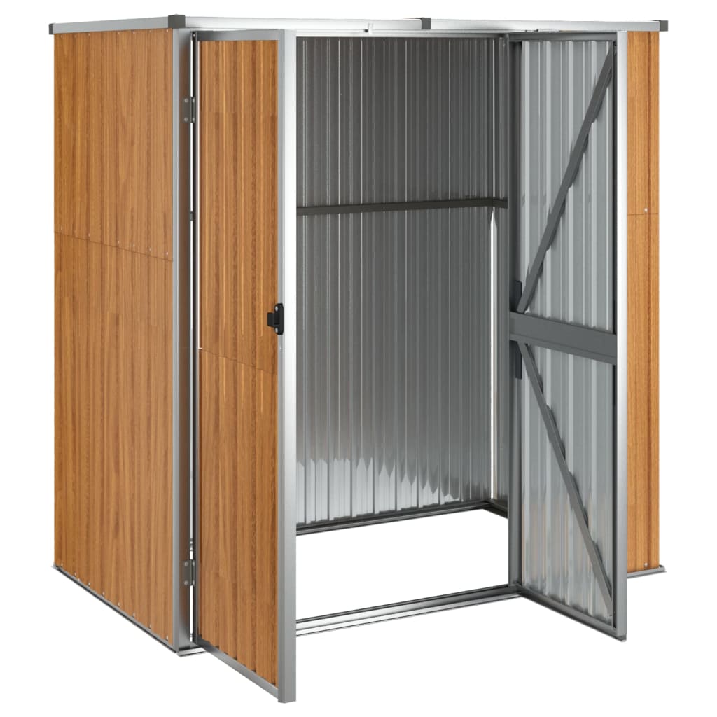 Tool shed brown 161x89x161 cm galvanized steel
