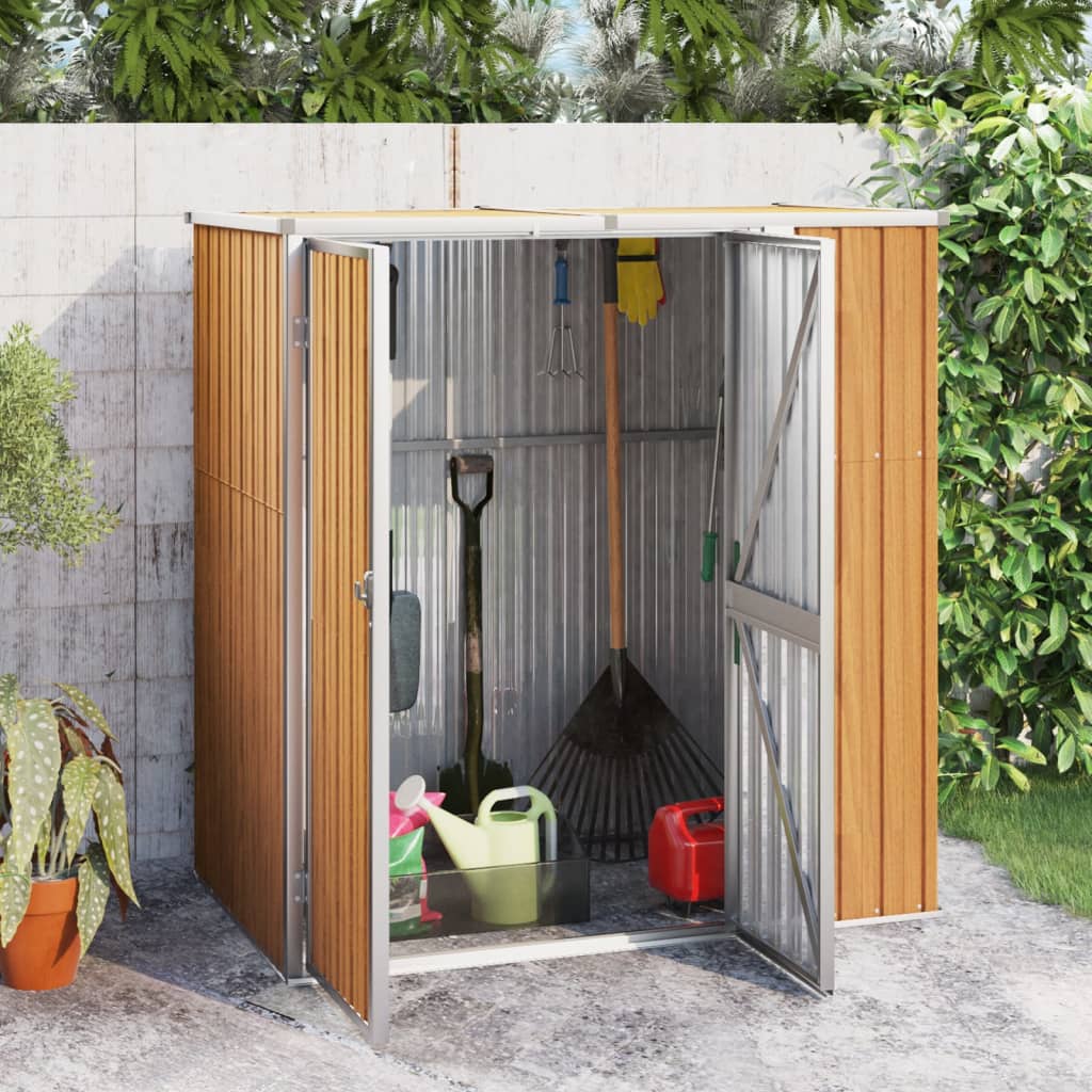 Tool shed brown 161x89x161 cm galvanized steel