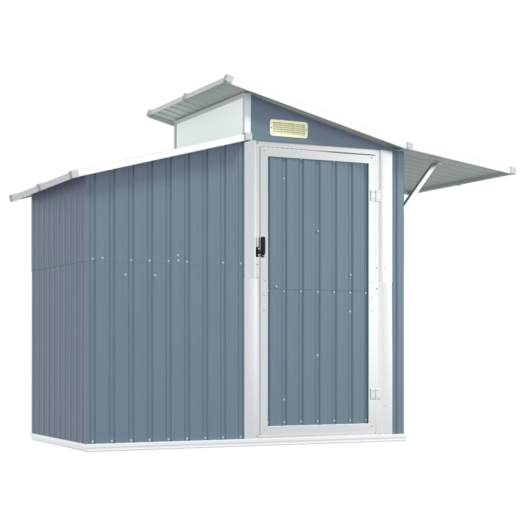 Tool shed gray 270x130x208.5 cm galvanized steel