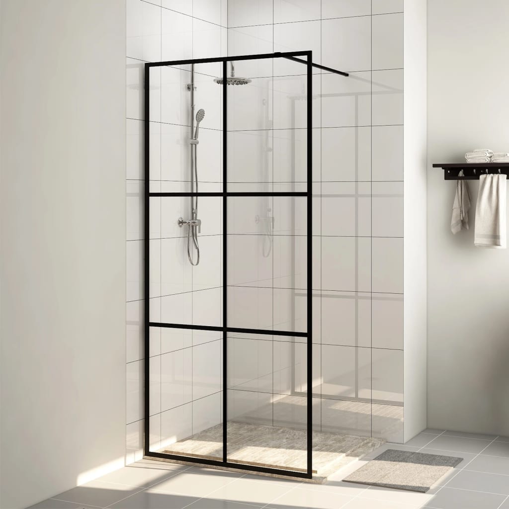 Shower screen for walk-in shower with clear ESG glass 115x195 cm