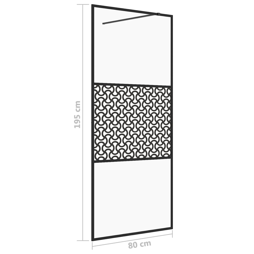 Shower screen for walk-in shower with clear ESG glass 80x195 cm