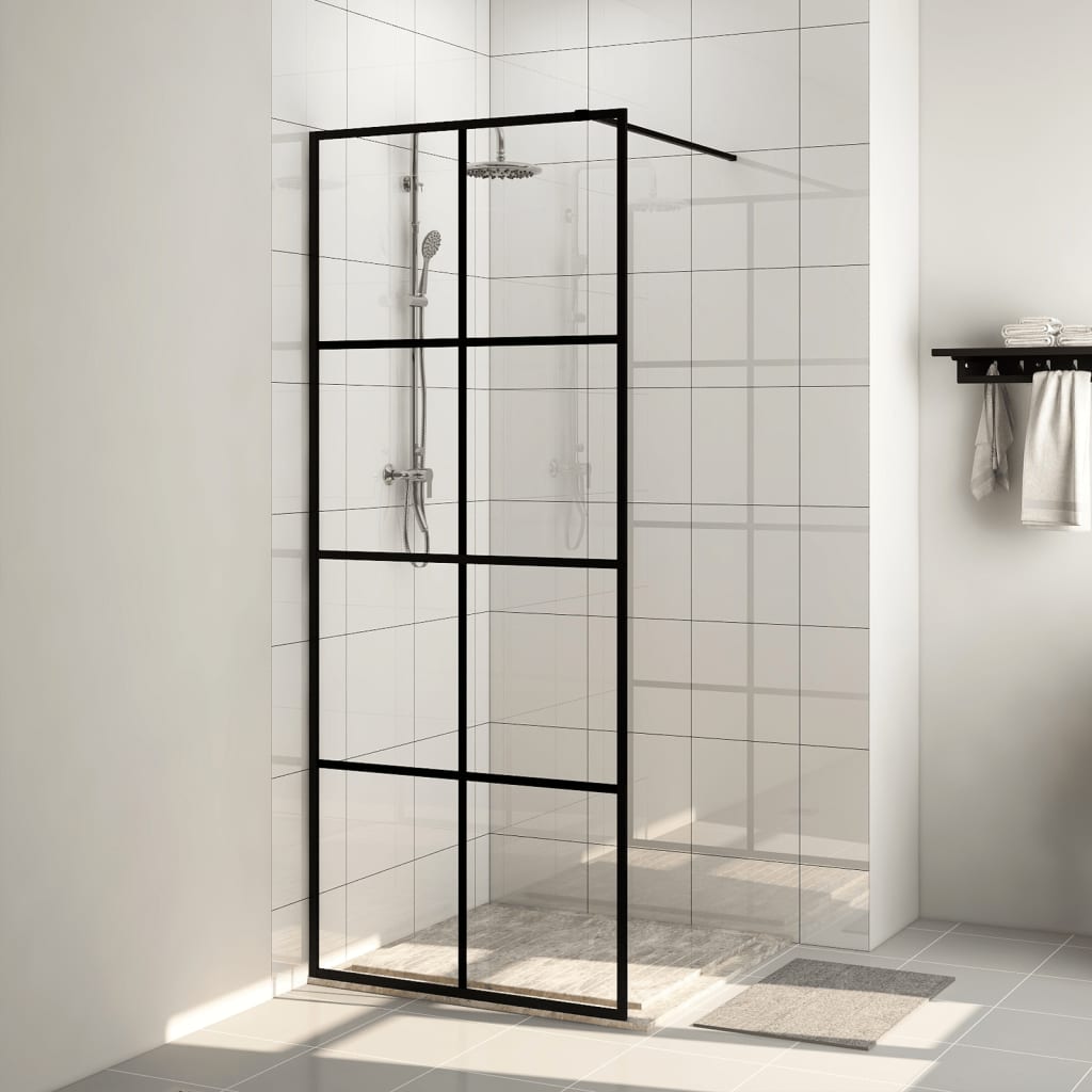 Shower screen for walk-in shower with clear ESG glass 80x195 cm