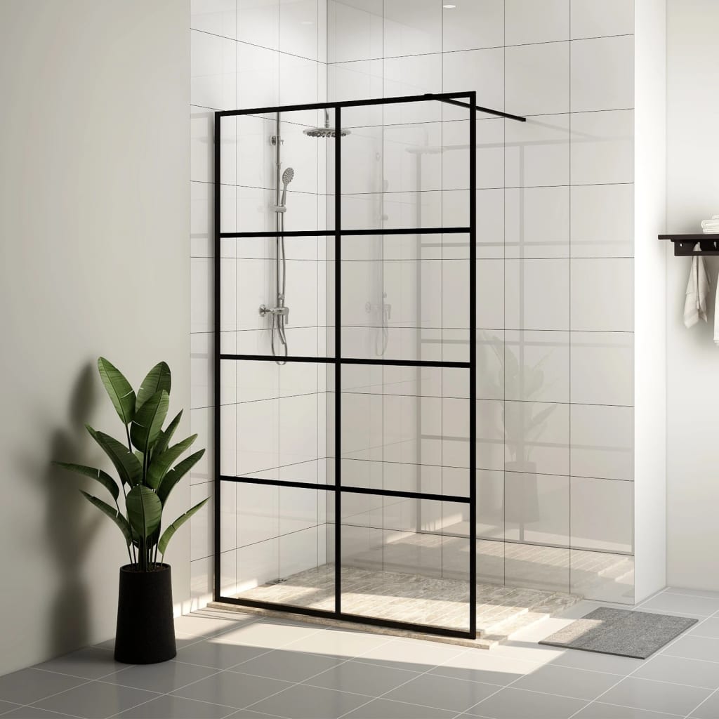 Shower screen for walk-in shower with clear ESG glass 90x195 cm