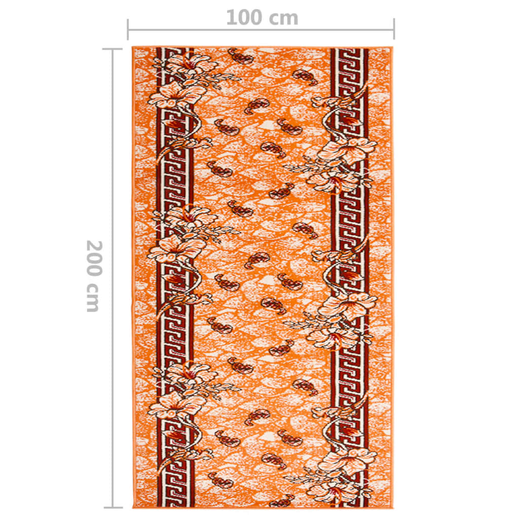 Carpet runner BCF terracotta red 100x200 cm