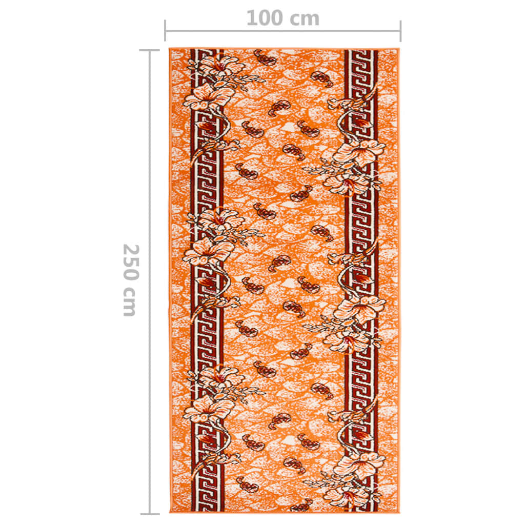 Carpet runner BCF terracotta red 100x250 cm